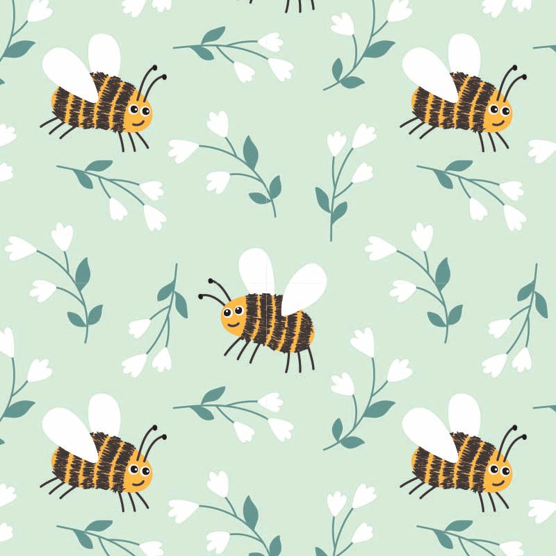 Gras inpakpapier opdruk Bijen dessin