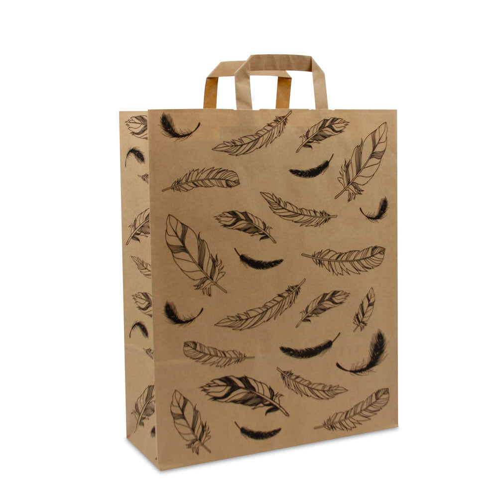 Kraft tassen FSC® opdruk Veertjes