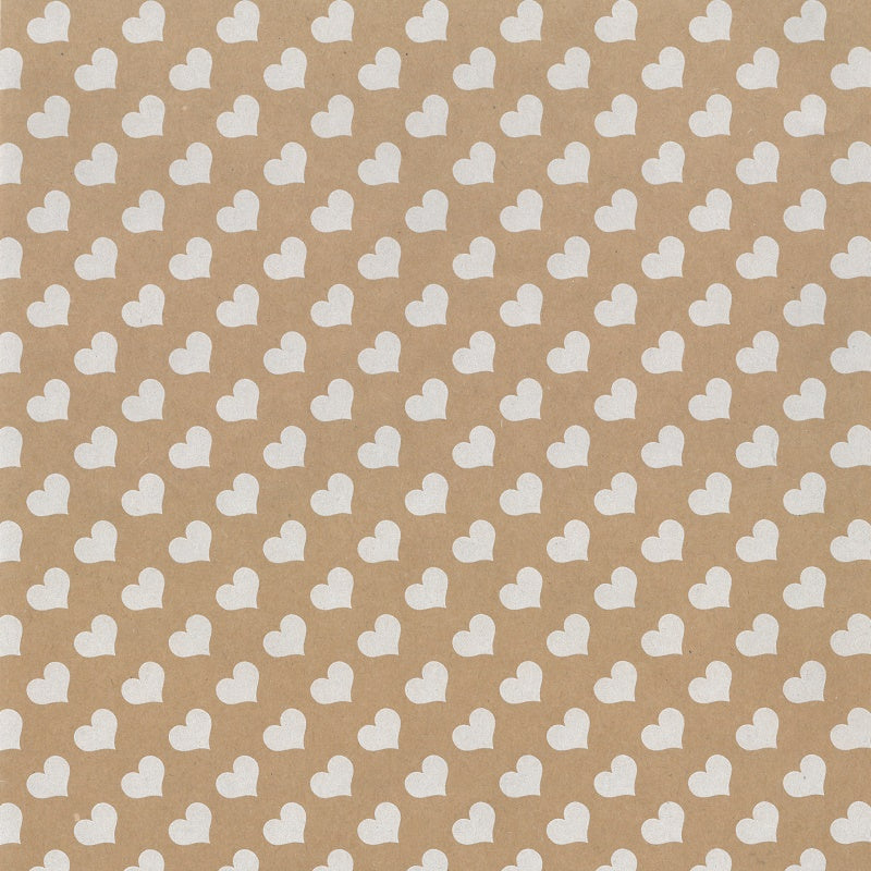Bruin cadeau papier - Hart dessin
