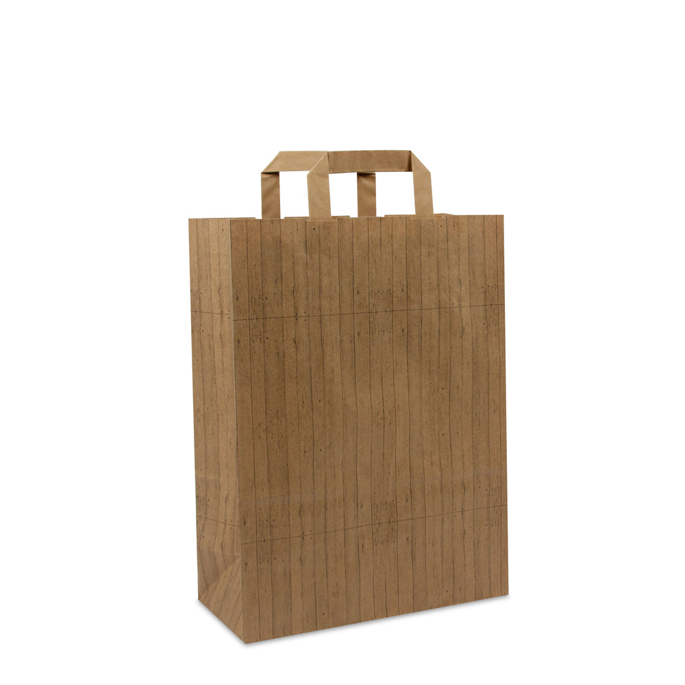 Kraft tassen FSC® met Houtstructuur
