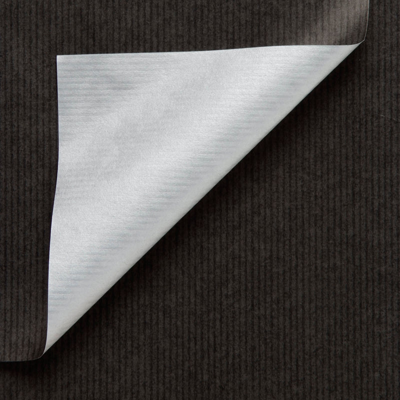 Gestreept inpakpapier kleur Zwart/zilver