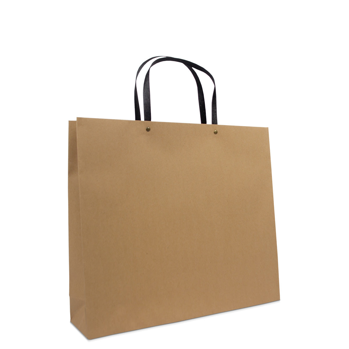 Luxe ecologische papieren tassen met zwarte kraft papieren hengsels