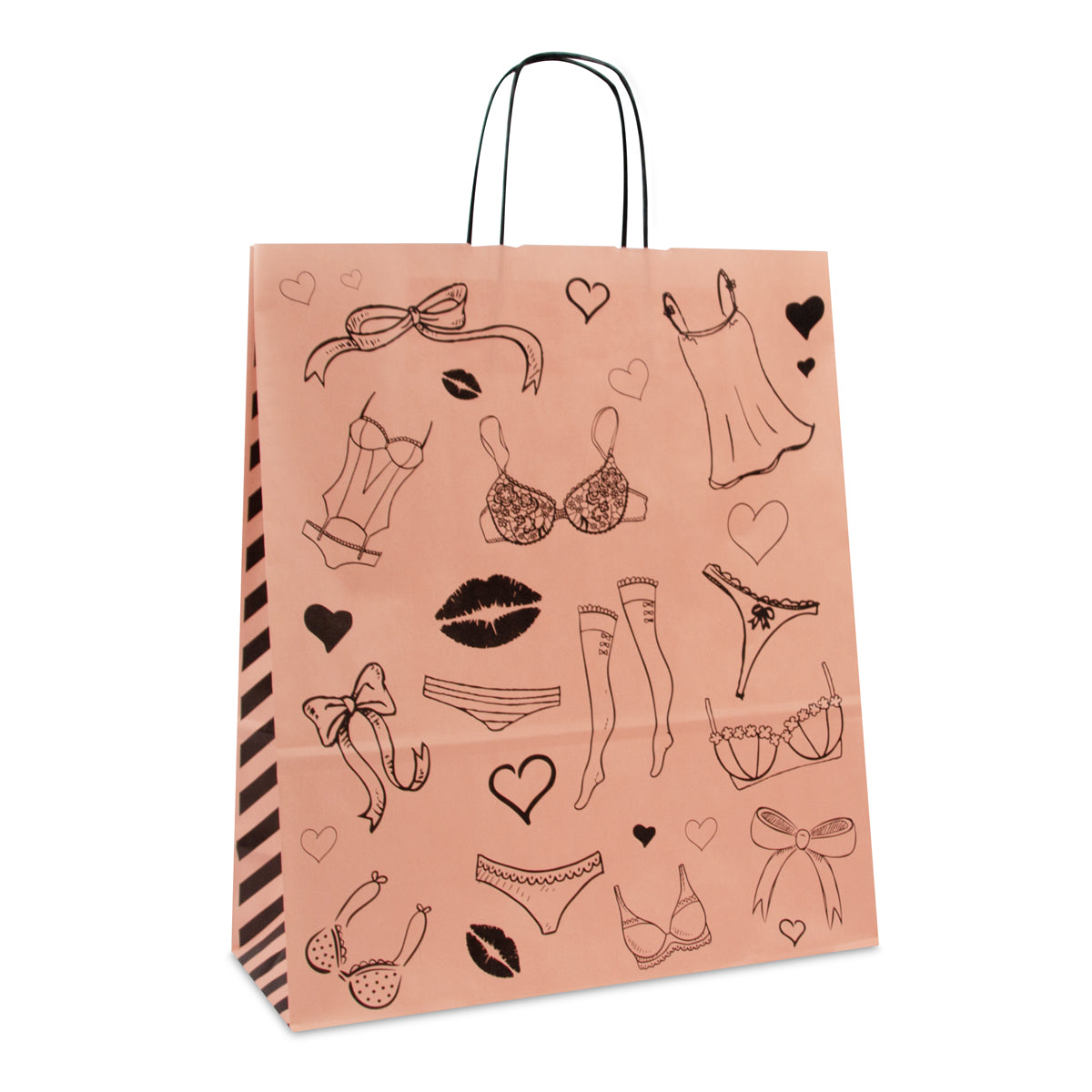 Twisted papieren tassen opdruk Lingerie