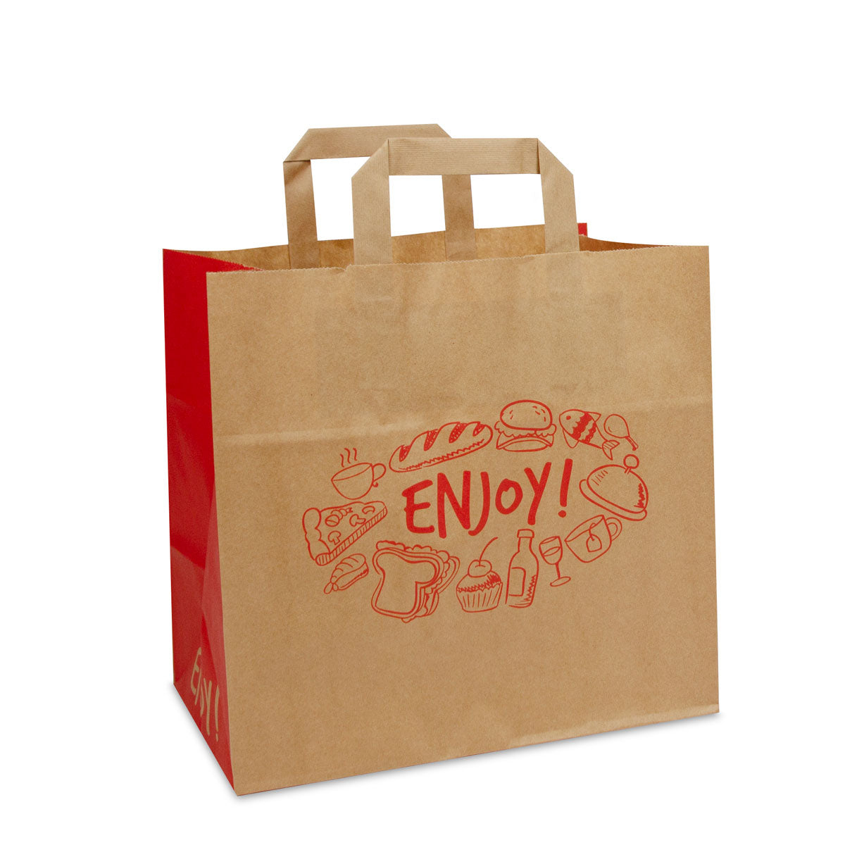 Papieren take away tassen opdruk Enjoy bruin