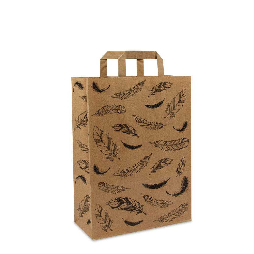 Kraft tassen FSC® opdruk Veertjes
