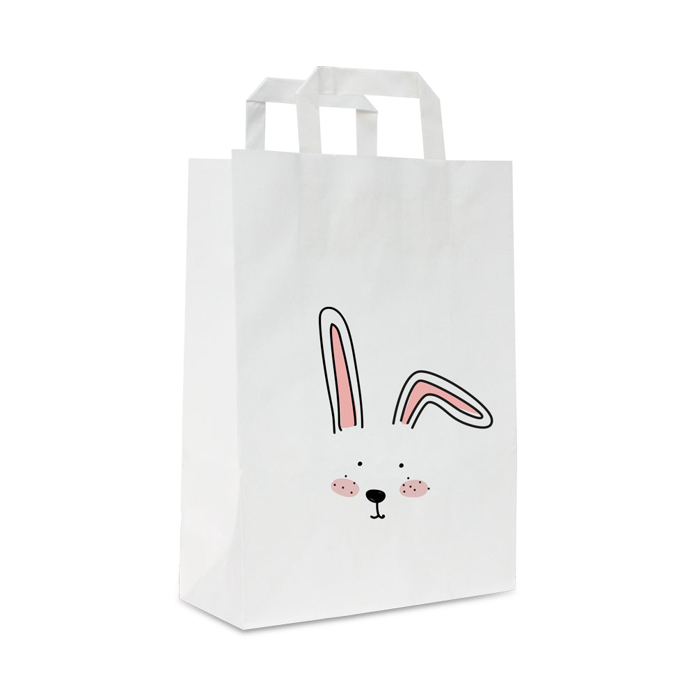 Pasen papieren draagtassen opdruk Rabbit