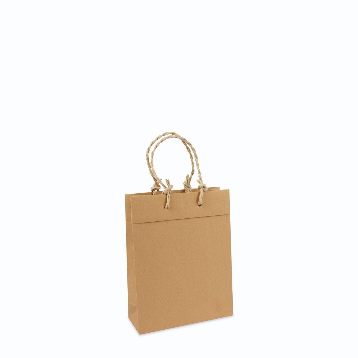 Luxe recycled kraft tassen met omgeslagen bovenrand bananenkoord