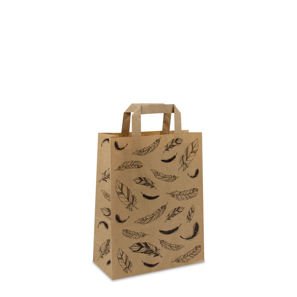 Kraft tassen FSC® opdruk Veertjes
