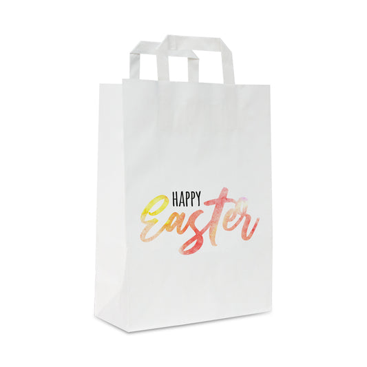 Pasen papieren draagtassen opdruk Happy Easter
