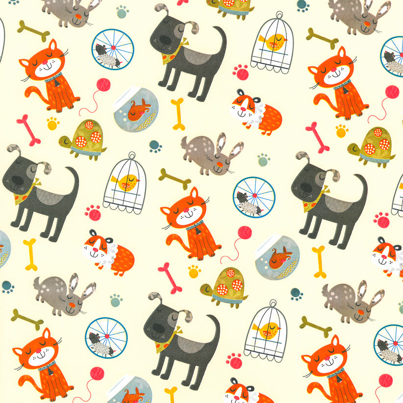 Gecoat inpakpapier - Dieren dessin