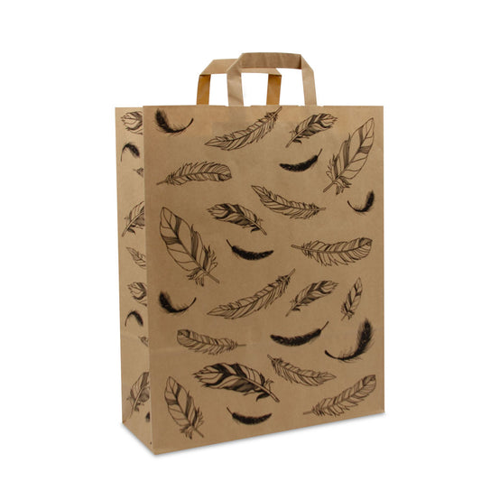 Kraft tassen FSC® opdruk Veertjes