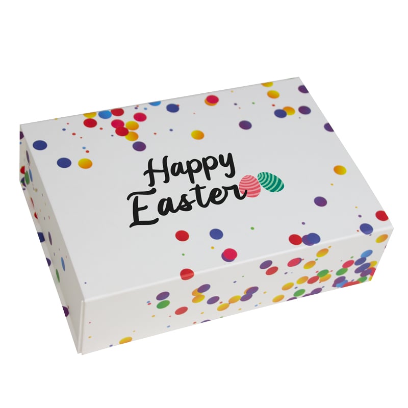 Confetti magneetdozen opdruk Happy Easter