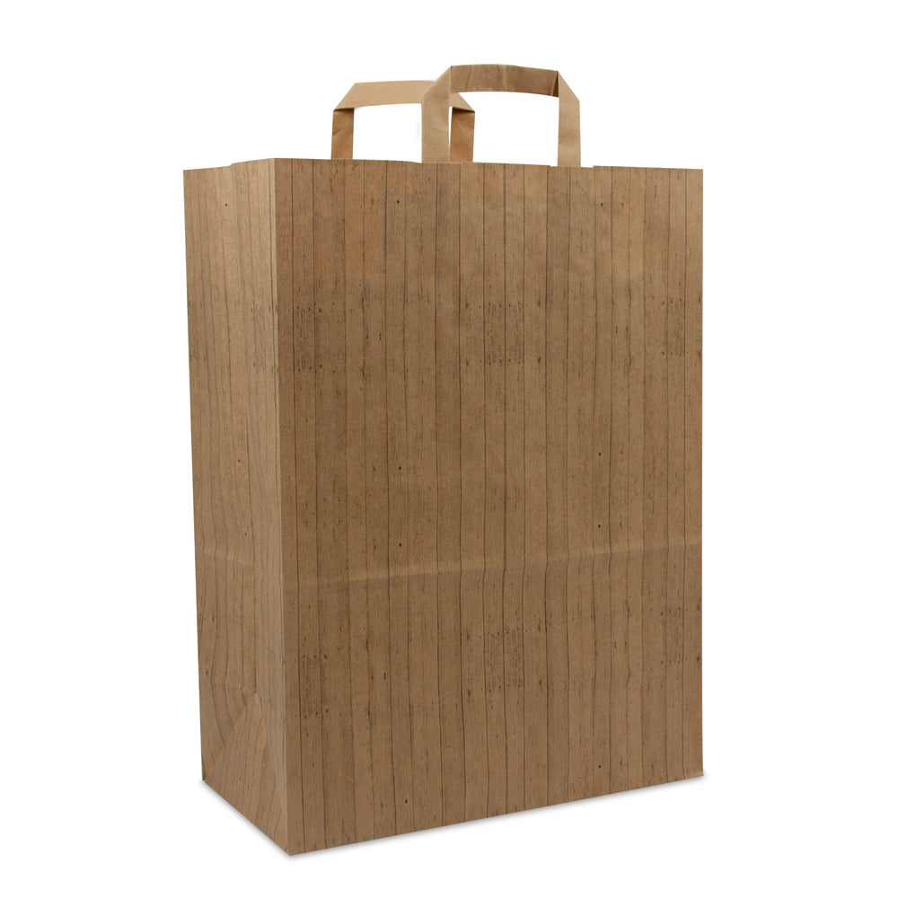 Kraft tassen FSC® met Houtstructuur