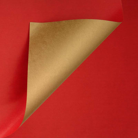 Gestreept inpakpapier opdruk Rood/goud