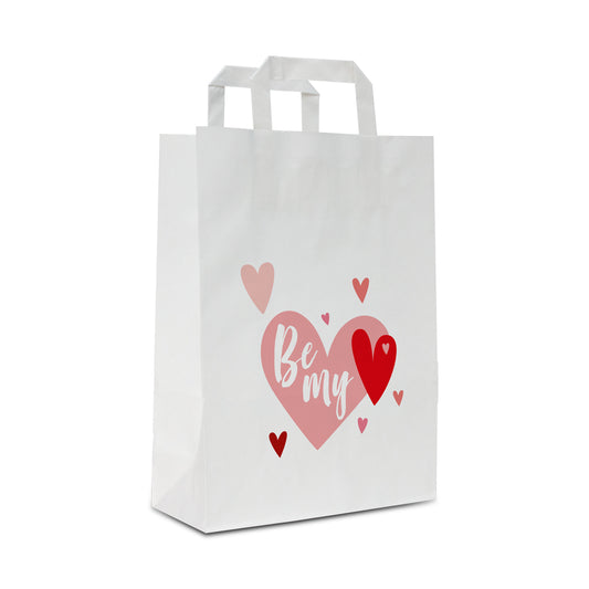 Papieren kraft tassen opdruk Be my valentine