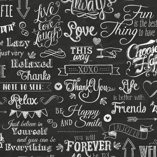 Wit kraft inpakpapier opdruk Happy quote dessin