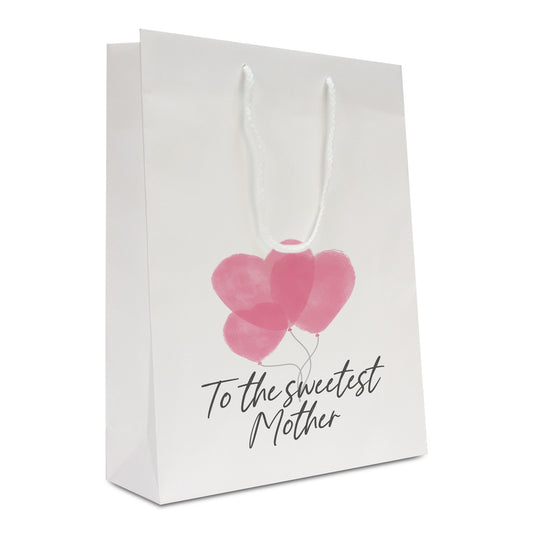 Luxe papieren Moederdag tassen opdruk To the sweetest Mother