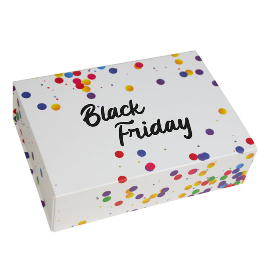 Confetti magneetdozen opdruk Black Friday