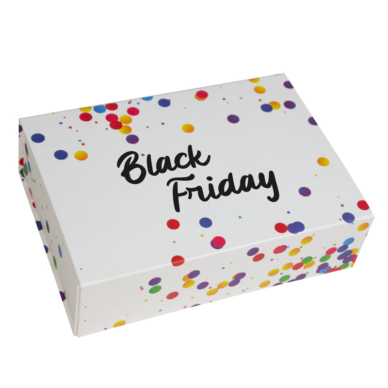 Confetti magneetdozen opdruk Black Friday