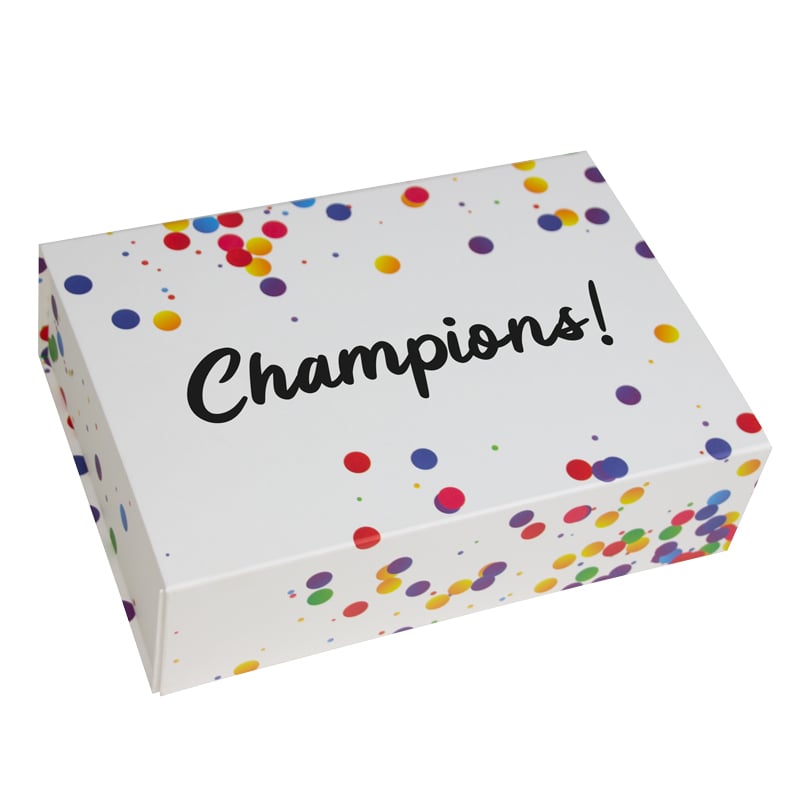 Confetti magneetdozen opdruk Champions