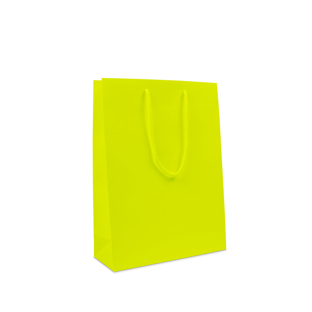 Luxe papieren draagtassen kleur Fluor mat