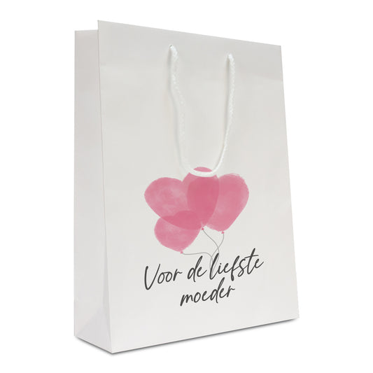 Luxe papieren Moederdag tassen opdruk Voor de liefste moeder