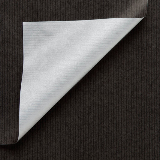 Gestreept inpakpapier kleur Zwart/zilver