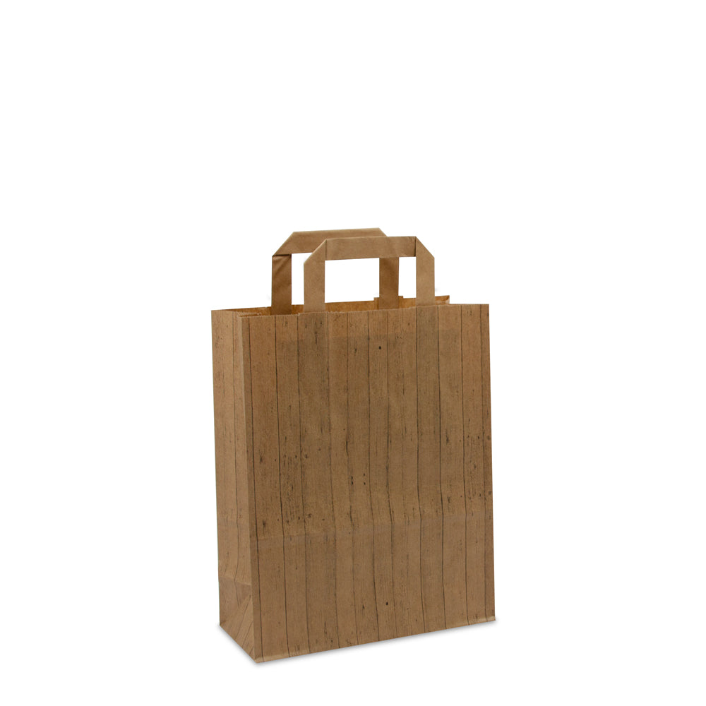 Kraft tassen FSC® met Houtstructuur