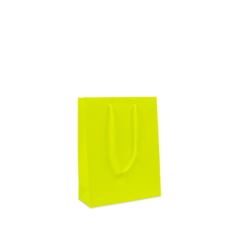 Luxe papieren draagtassen kleur Fluor mat
