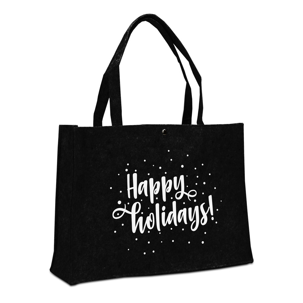 Vilten kersttassen opdruk Happy holidays!