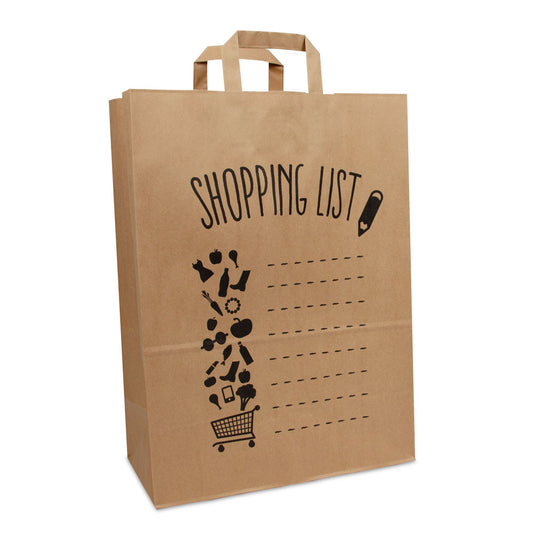 Kraft tassen opdruk Shopping list