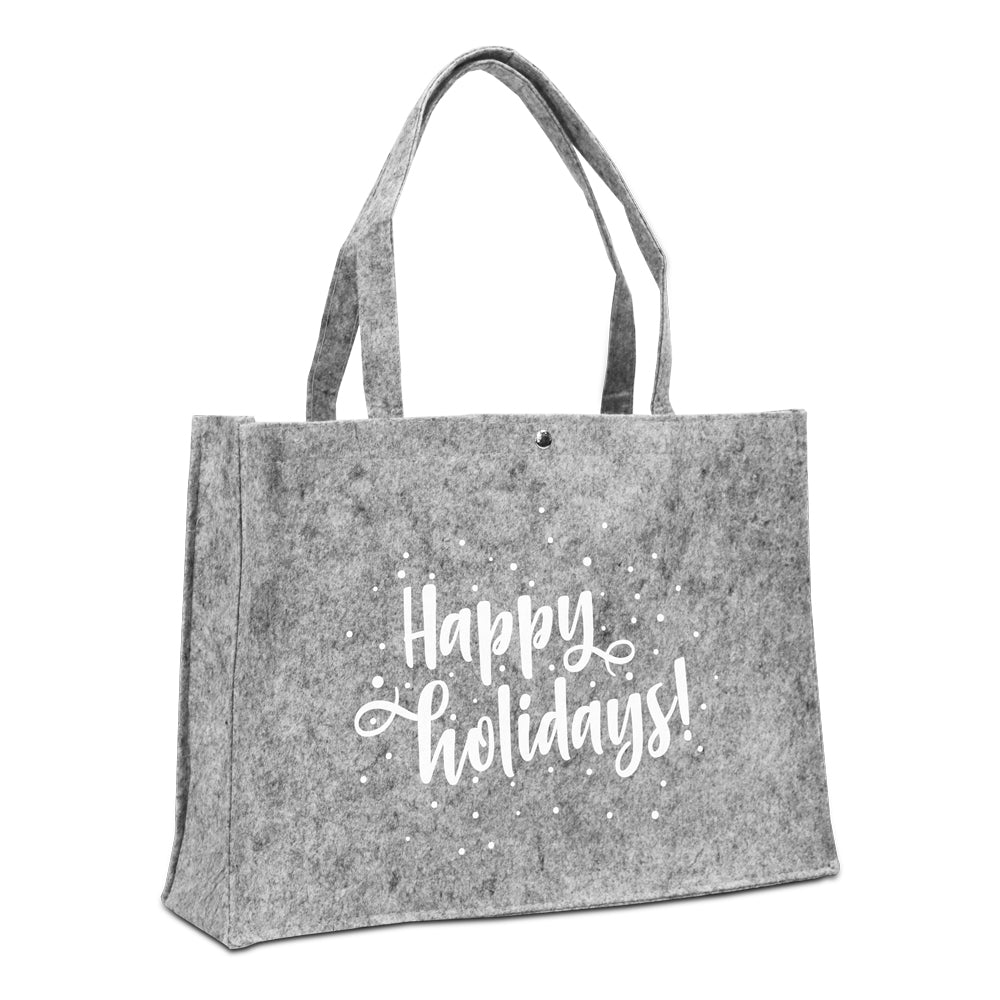 Vilten kersttassen opdruk Happy holidays!