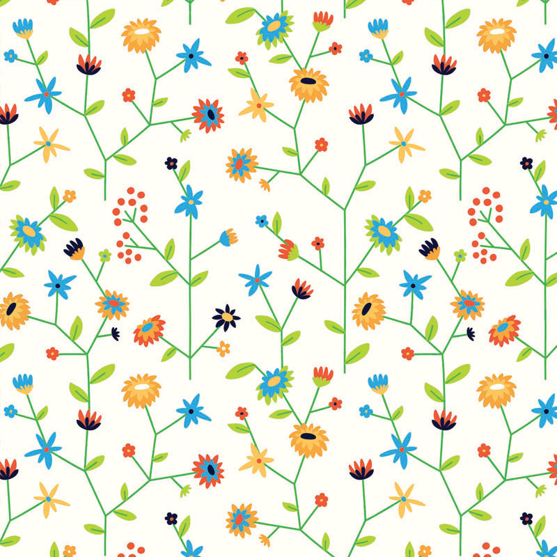 Gras inpakpapier opdruk Bloemen dessin