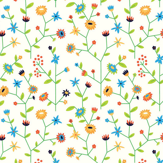 Gras inpakpapier opdruk Bloemen dessin