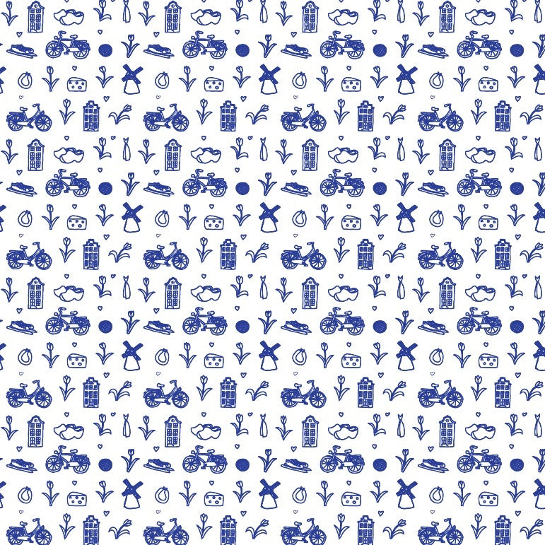 Wit kraft inpakpapier - Holland dessin